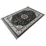 230 x 160cm Persian Tabriz Floral Design Grey Rug - Image 3