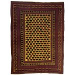 300 x 200cm Hand Woven Wool Kilim-Barjesta with All-Over Rosette Field Rug