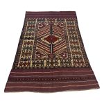 284 x 185cm Hand Woven Wool Antique Kilim Barjesta Geometric Medallion Rug - Image 2