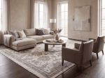 365 × 274cm Cream & Taupe Persian-Style Machine Made Floral Rug